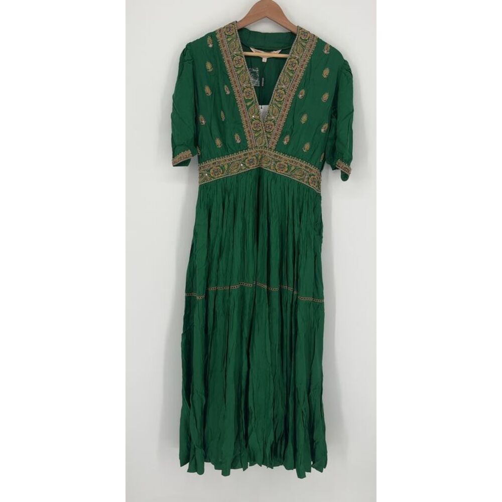 Ritu Kumar Green Embroidered Viscose Dress